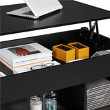 Black Coffee Table, 47.5in Lift Top Coffee Table, Lift Up Center Table