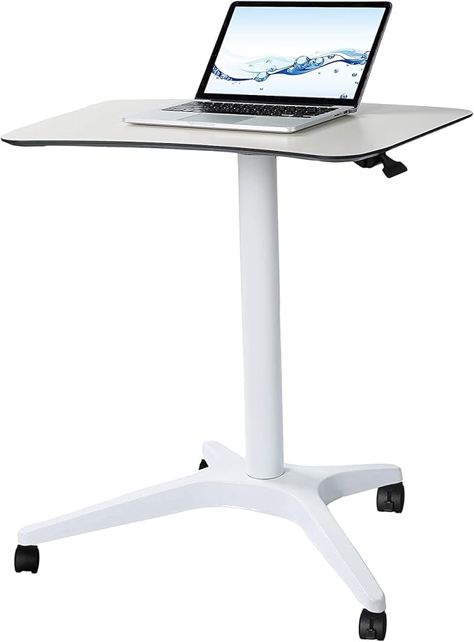 Mobile Standing Desk,Pneumatic Height Adjustable Laptop Desk, Mobile Laptop Desk