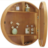 Round Bathroom Vanity Mirror with Cabinet, Bathroom with Wall Storage Cabinet