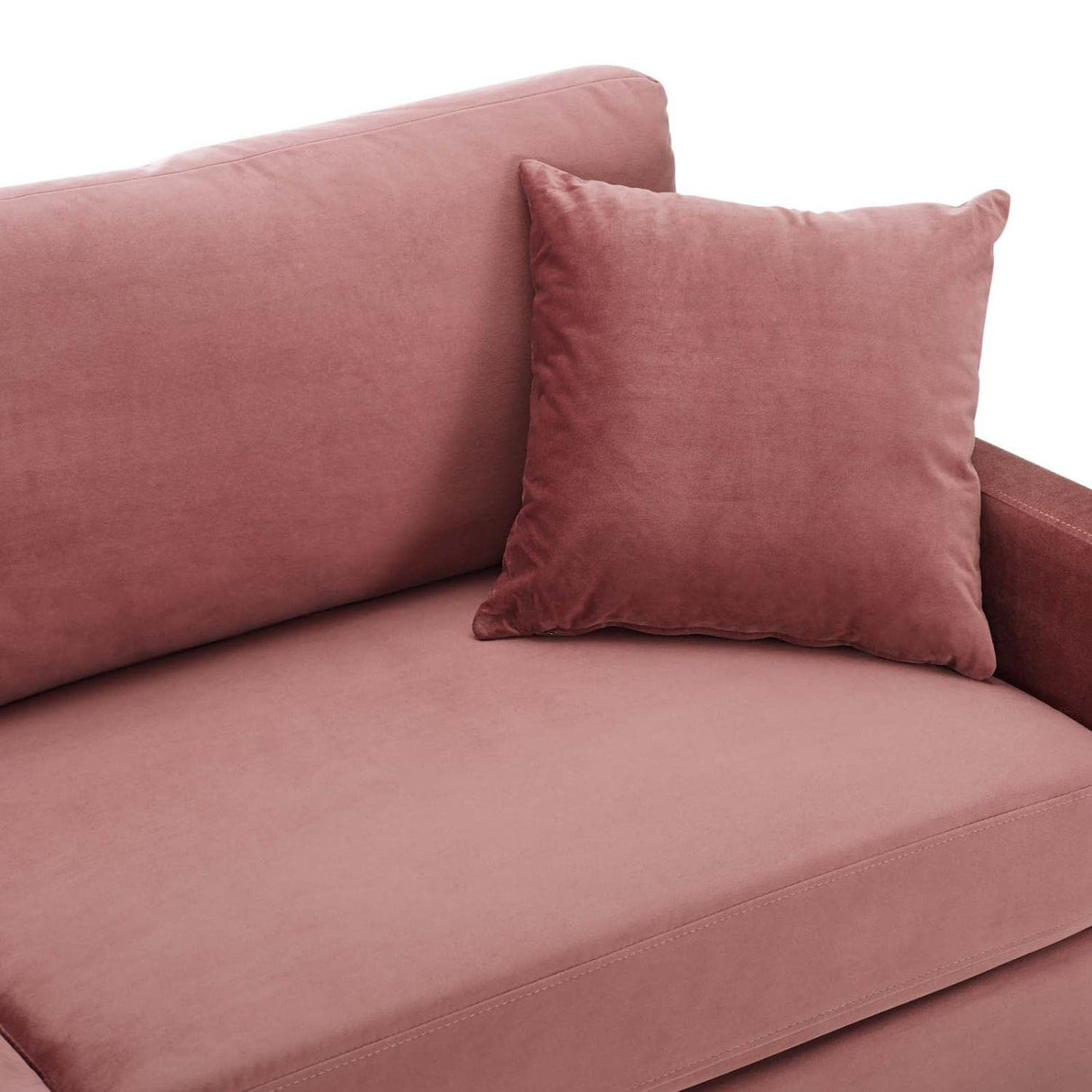 Juliana Performance Velvet Upholstered Sofa in Dusty Rose