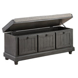 Wood Storage Bench in Dark Gray