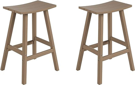 Malibu 29 Inch Outdoor Bar Stools, All Weather Resistant Poly Lumber Adirondack Bar