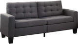 Earsom Fabric Tufted Back Sofa in Gray