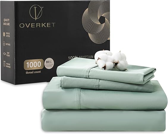 1000 Thread Count Egyptian Cotton Sheets Queen Size Set 100% Cotton