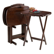 Winsome 5-Piece TV Tray Table Set with Handles and Stand