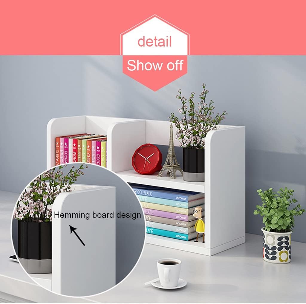Bookshelf,Solid Wood Multi-Purpose Table Top, Large Space Independent Bookshelf, Small Rack for Student Storage
