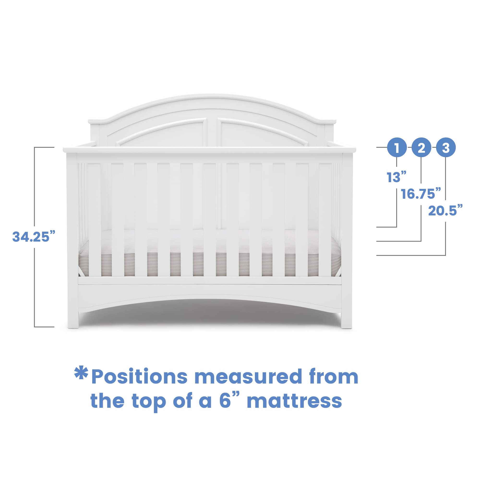 6-in-1 Convertible Crib - Greenguard Gold Certified, Bianca White