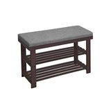 Bamboo Shoe Bench 2-Tier Rack Stable Organizer for Entryway Living Room Brown Solid