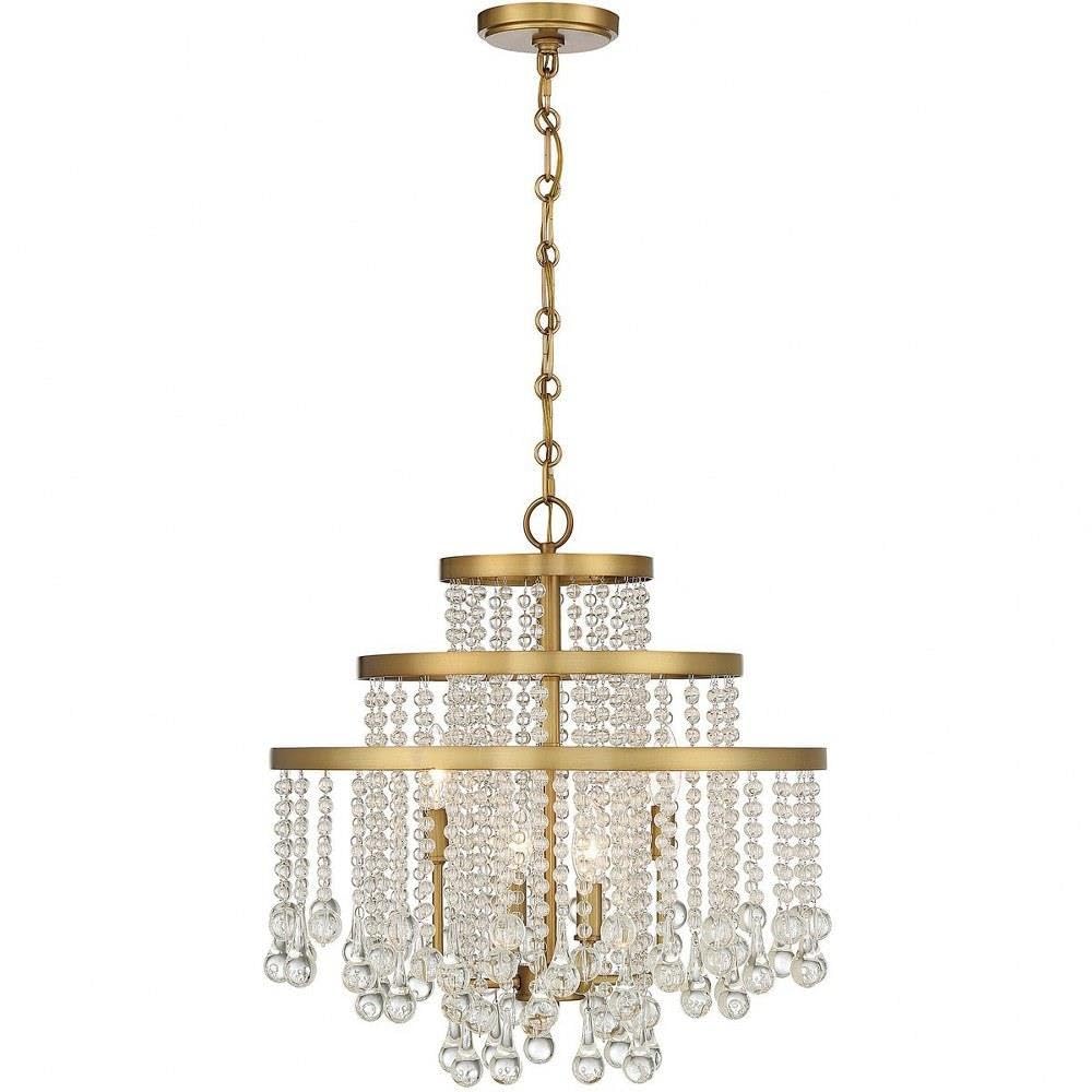 Bailey Street Home Modern Four Light Chandelier in Warm Brass Finish 159-Bel-4636237