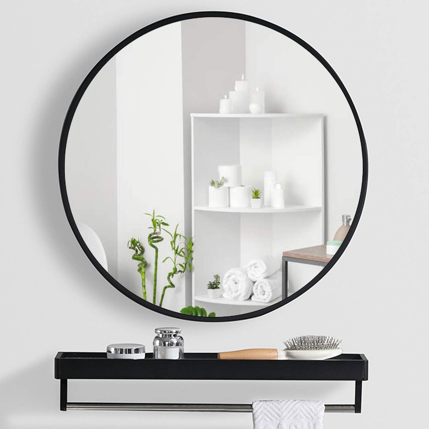 32” Large Circle Mirror for Bathroom, Living Room Entrance Dining Room Accent Decor
