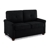 Solutions Armisen Convertible Loveseat, Black Linen