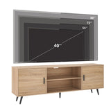 70 Inch Mid Century Modern TV Stand for 75 Inch TV, Wood TV Stand with Storage,