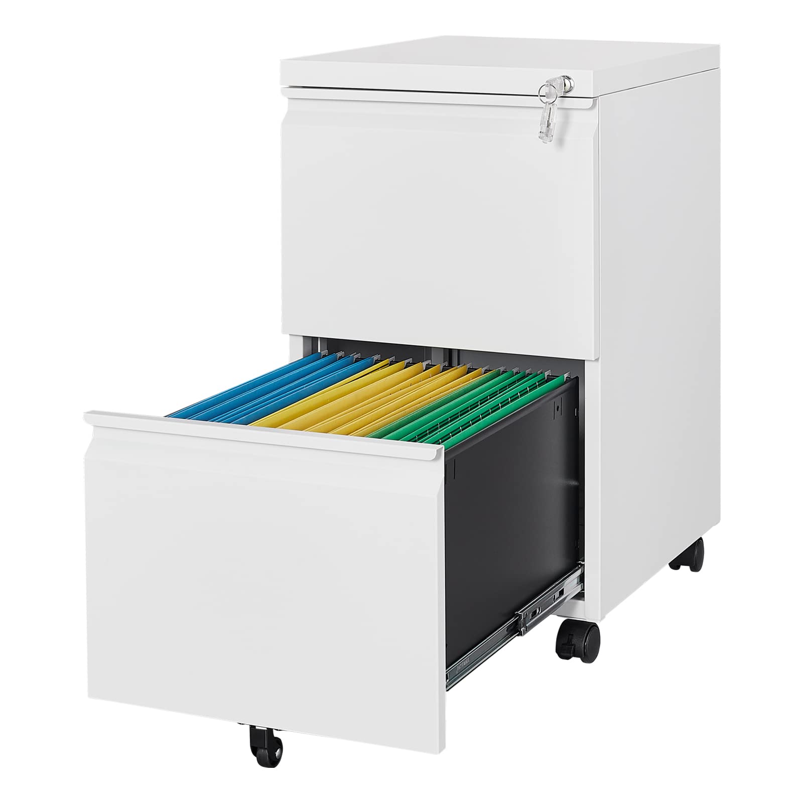 Metal File Cabinets with 2 Drawer,Under Desk Locking File Cabinet for Legal Letter Files