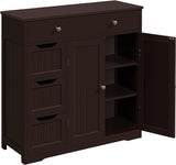 Bathroom Free-Standing Floor Cabinet, Practical Storage Cabinet with 4 Drawers