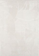 Zen Cream Area Rug 8x10 - Neutral Brush Stroke Design