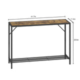 Console Table, 41.7" Industrial Entryway Table with Shelf, Narrow Sofa Table for Hallway,