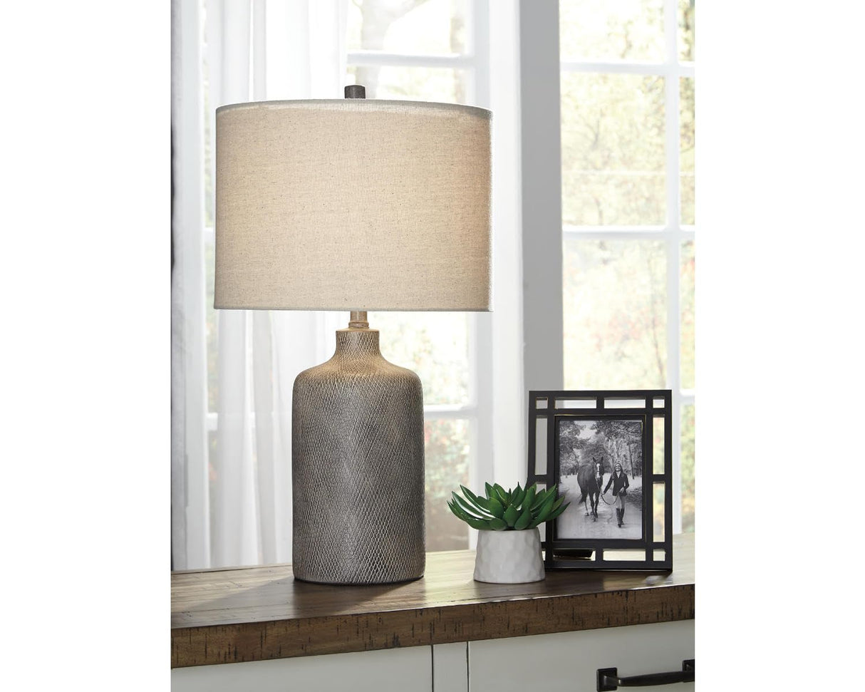 Linus Modern Ceramic Table Lamp 25" Natural Stone Finish