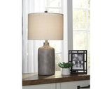 Linus Modern Ceramic Table Lamp 25" Natural Stone Finish