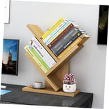 LIFKOME 3 Wooden Bookshelf Desktop Bookcase Wood Storage Shelves Wooden Book Shelf Tabletop Bookshelf Wooden Book Shelves Wooden Bookcase Book Storage Rack Bookstore Student Bamboo Simple