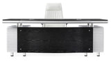 Furniture Modern Kennedy Executive Desk with Silver Accents and Filing Storage