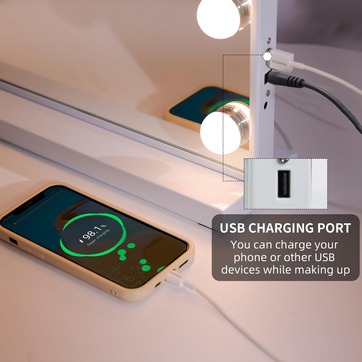 Hollywood Vanity Mirror with Lights and Bluetooth - 22.8x18.4 Inch