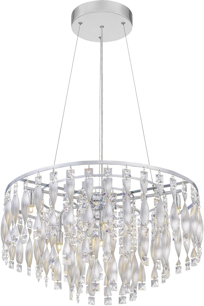 Platinum Collection PCTK2824C Twinkle Crystal Pendant Ceiling Light, 6-Light 240 Total