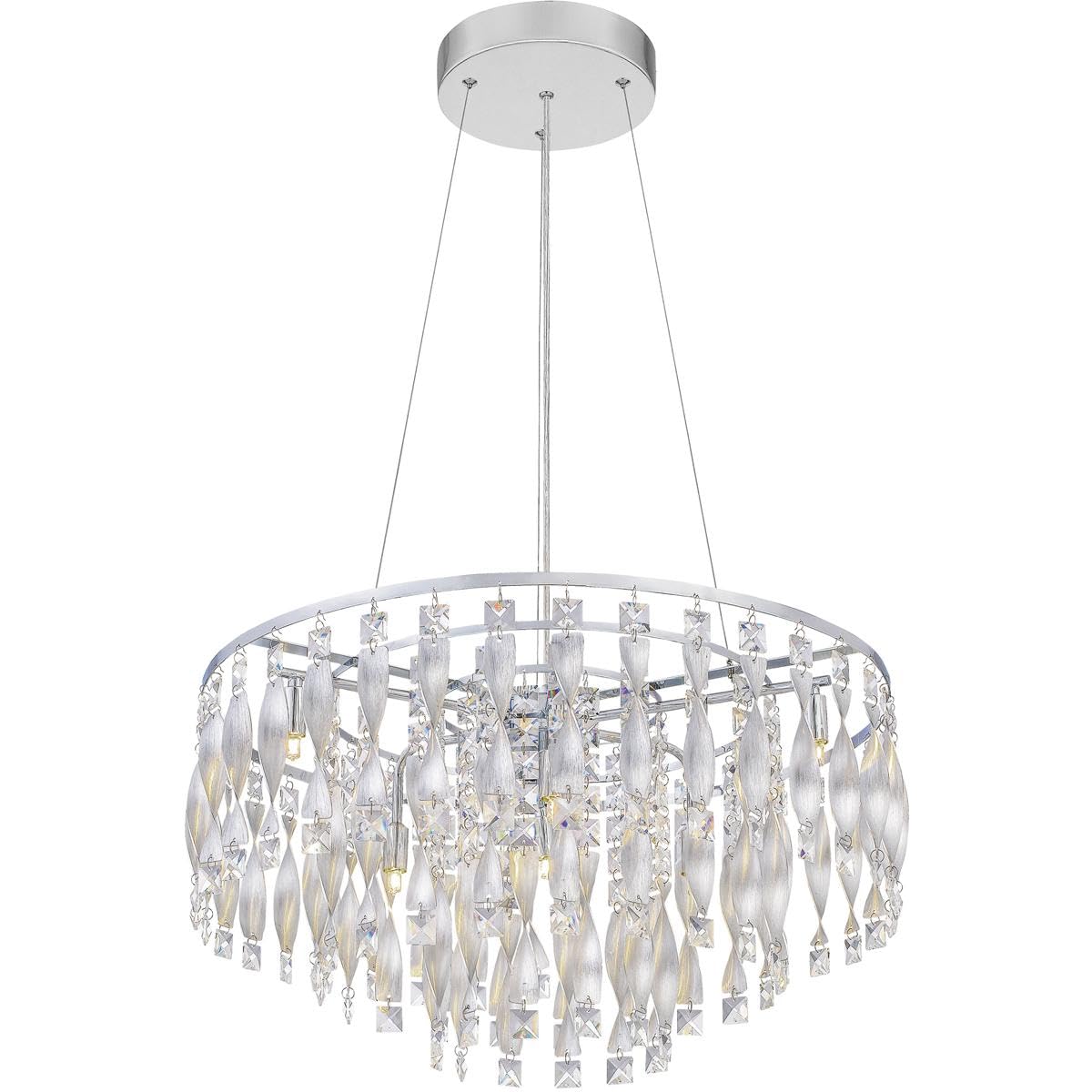 Platinum Collection PCTK2824C Twinkle Crystal Pendant Ceiling Light, 6-Light 240 Total