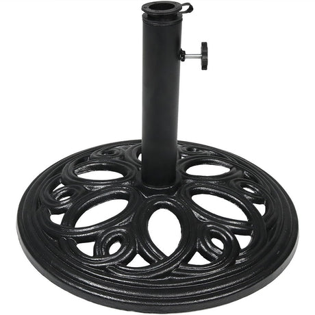 Cast Iron Patio Umbrella Base Stand - Black - 18-Inch Diameter