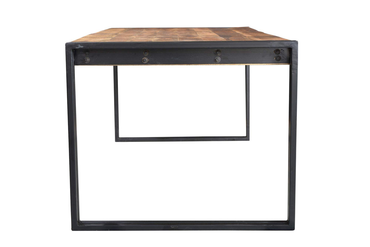 Timbergirl Hand-Crafted Reclaimed Wood and Metal Dining Table,