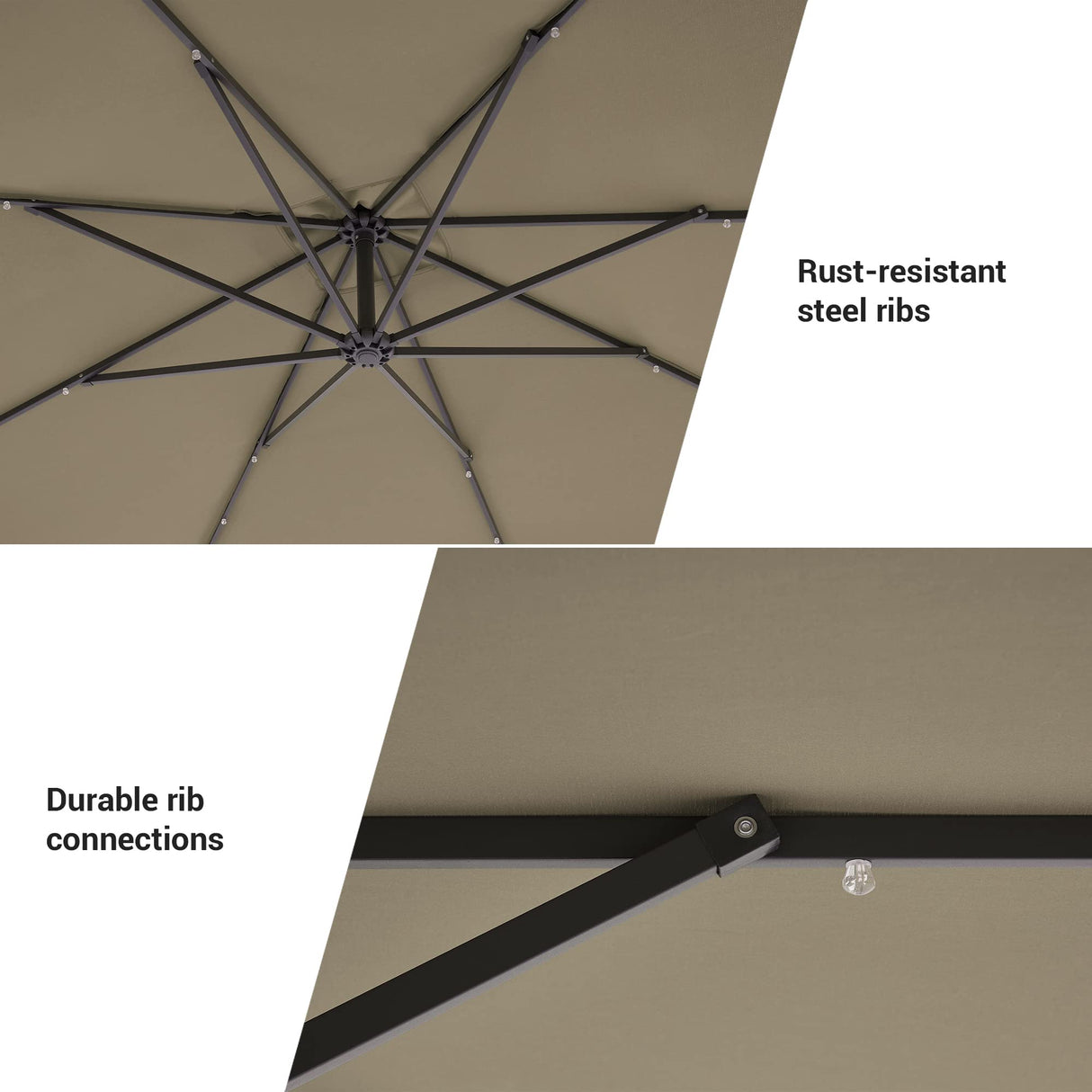 Solar Offset Hanging Market Patio Umbrella, rectangle patio umbrella, Steel Pole