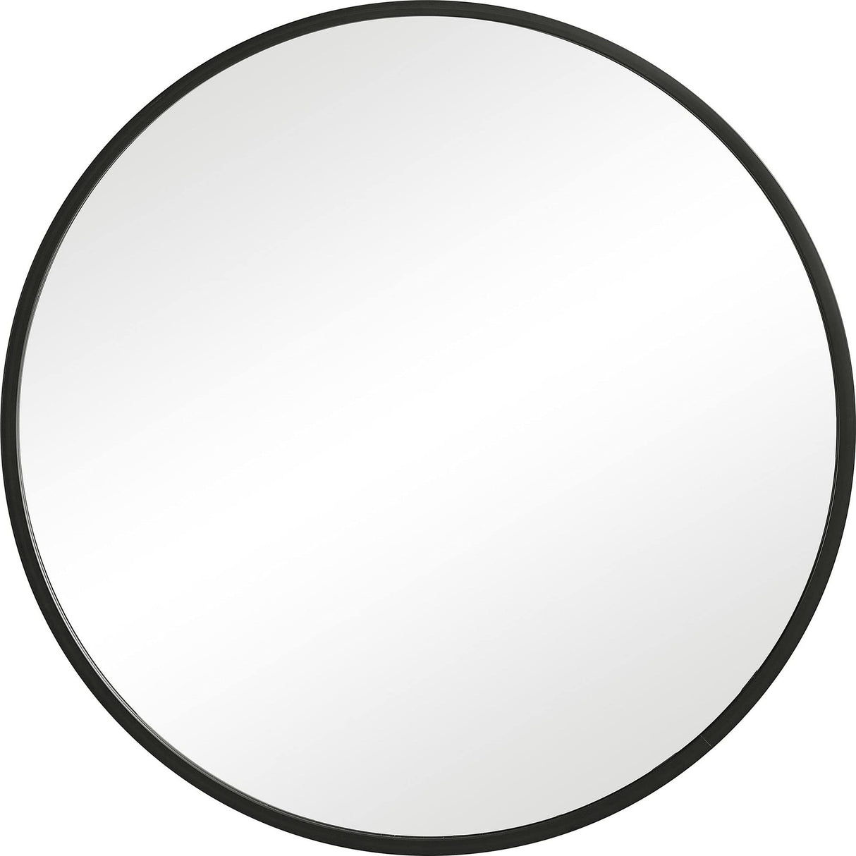 Round Shape Sleek Frame Mirror, Black