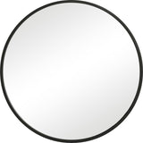 Round Shape Sleek Frame Mirror, Black
