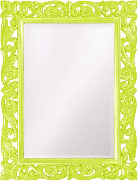 Rectangular Hanging Wall Mirror, Scroll Work Frame