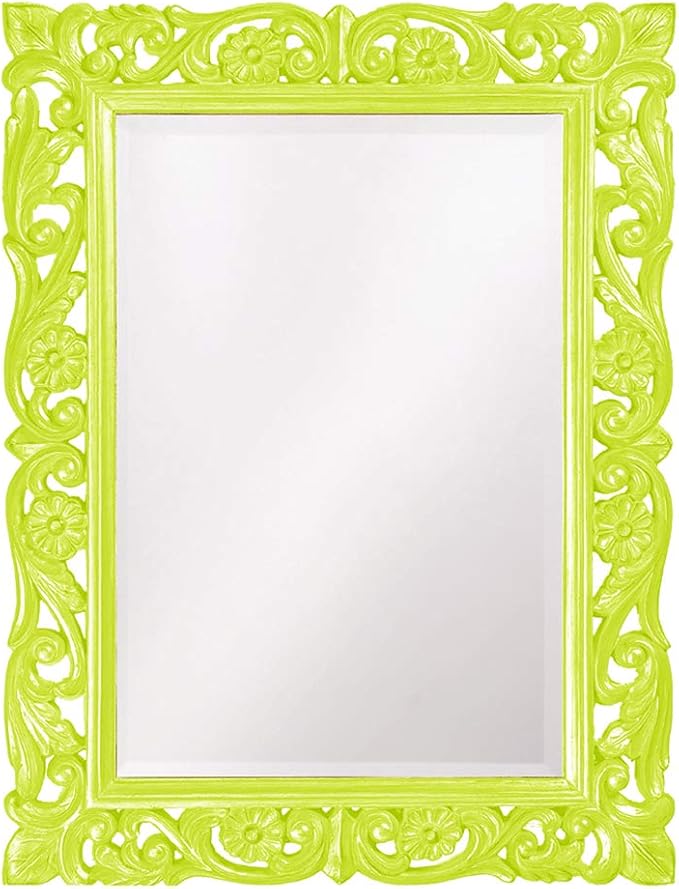 Rectangular Hanging Wall Mirror, Scroll Work Frame