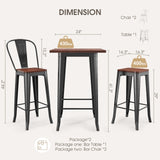 Bistro Table and Chairs Set of 2, Bar Table and Chairs Set of 2