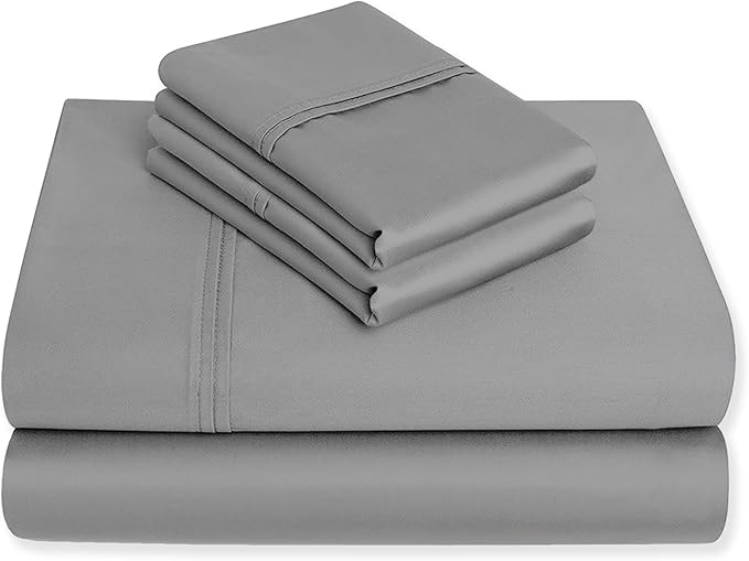 Organic 100% Cotton Twin Turquoise Sheet Set, 300 Thread Count Percale Weave Sheets