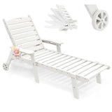 Pool Lounge Chairs Outdoor, HDPE Adirondack Chaise Lounge Outdoor for Patio Poolside