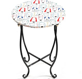 Side Tables for Patio, 14" Indoor Outdoor Metal Side Table for Poolside Bistro Balcony