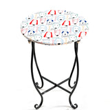 14" Indoor Outdoor Metal Side Table for Poolside Bistro Balcony Yard Porch Bedside
