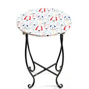 14" Indoor Outdoor Metal Side Table for Poolside Bistro Balcony Yard Porch Bedside