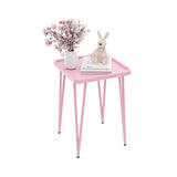 Table, Small Side Table for Small Spaces, Small Metal End Table, Easy Assembly Pink