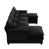 111" Sectional Couches for Living Room, Modern Polyester Fiber U-Shaped Sofa Couch