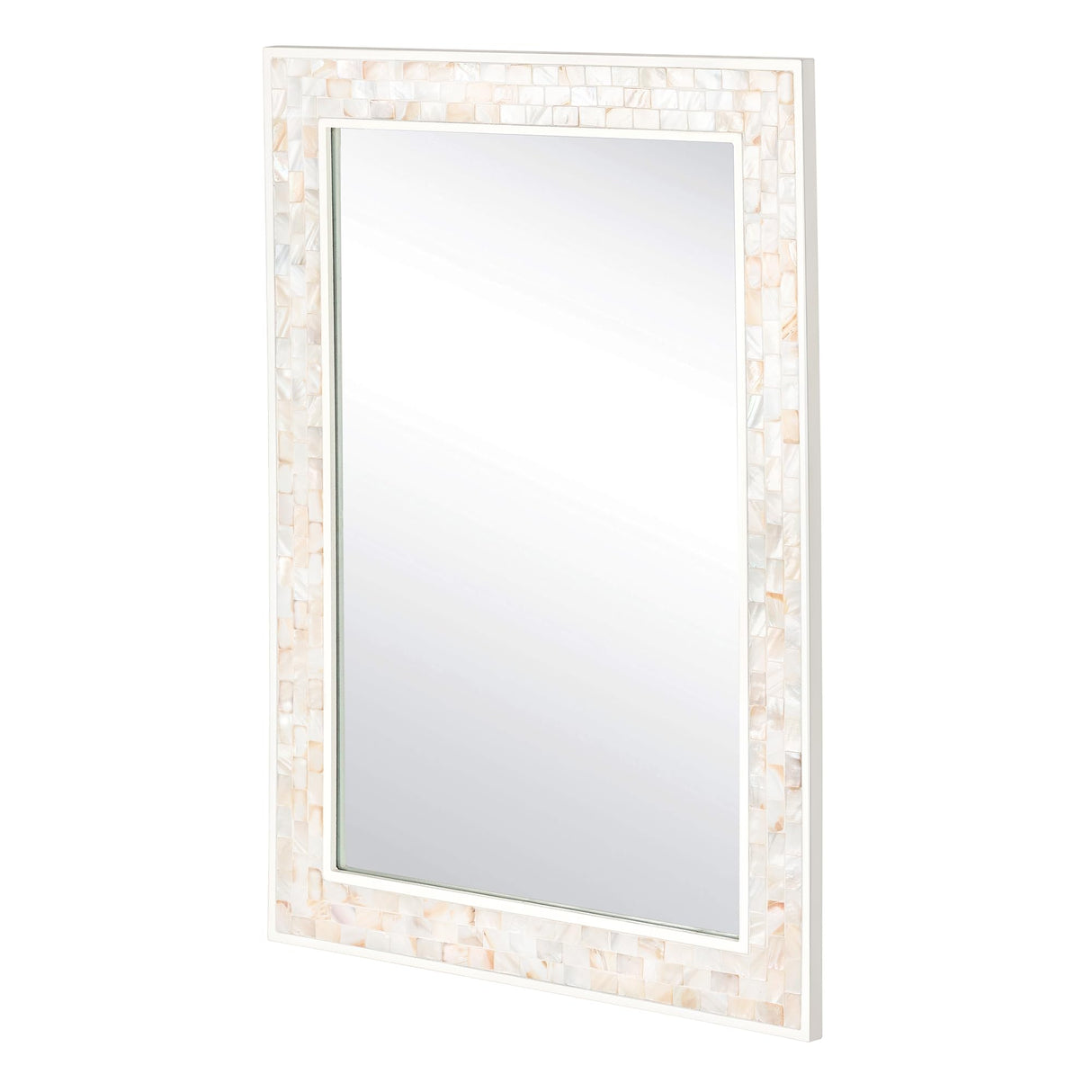 24 x 36Inch Rectangle Wall Mirror, Natural Shell Framed Rectangular Mirror