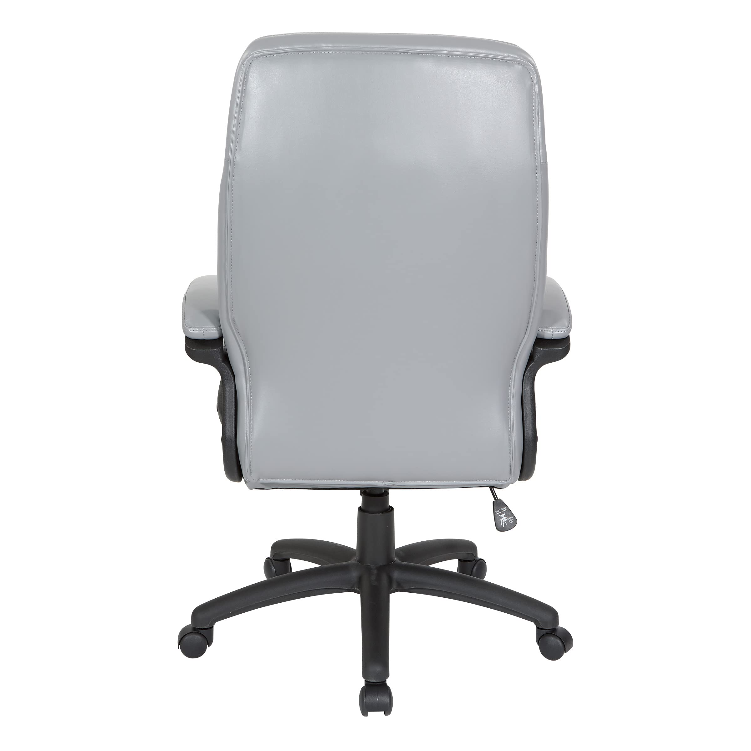 Executive High Back Bonded Leather Office Chair with Thick Padded Seat, Locking Tilt Control, and Nylon Loop Arms, Charcoal