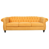 Large Sofa, Velvet Sofa Three-seat Sofa Classic Tufted Chesterfield Settee Sofa