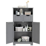 Bathroom Storage Cabinet, Freestanding Storage Organizer with 2 Drawers & Adjustable Shelf,