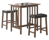 Coaster Furniture 3 Pc Counter Height Set Brown/Black 130004