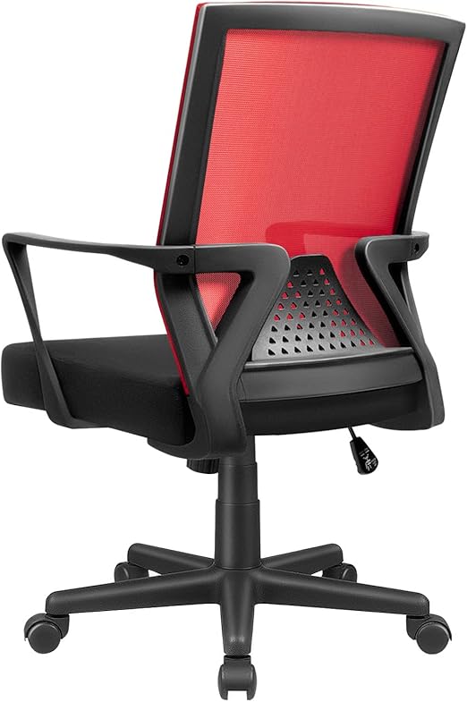 Office Chair Ergonomic Chair with Lumbar Support, Mid Back Computer Desk Chair