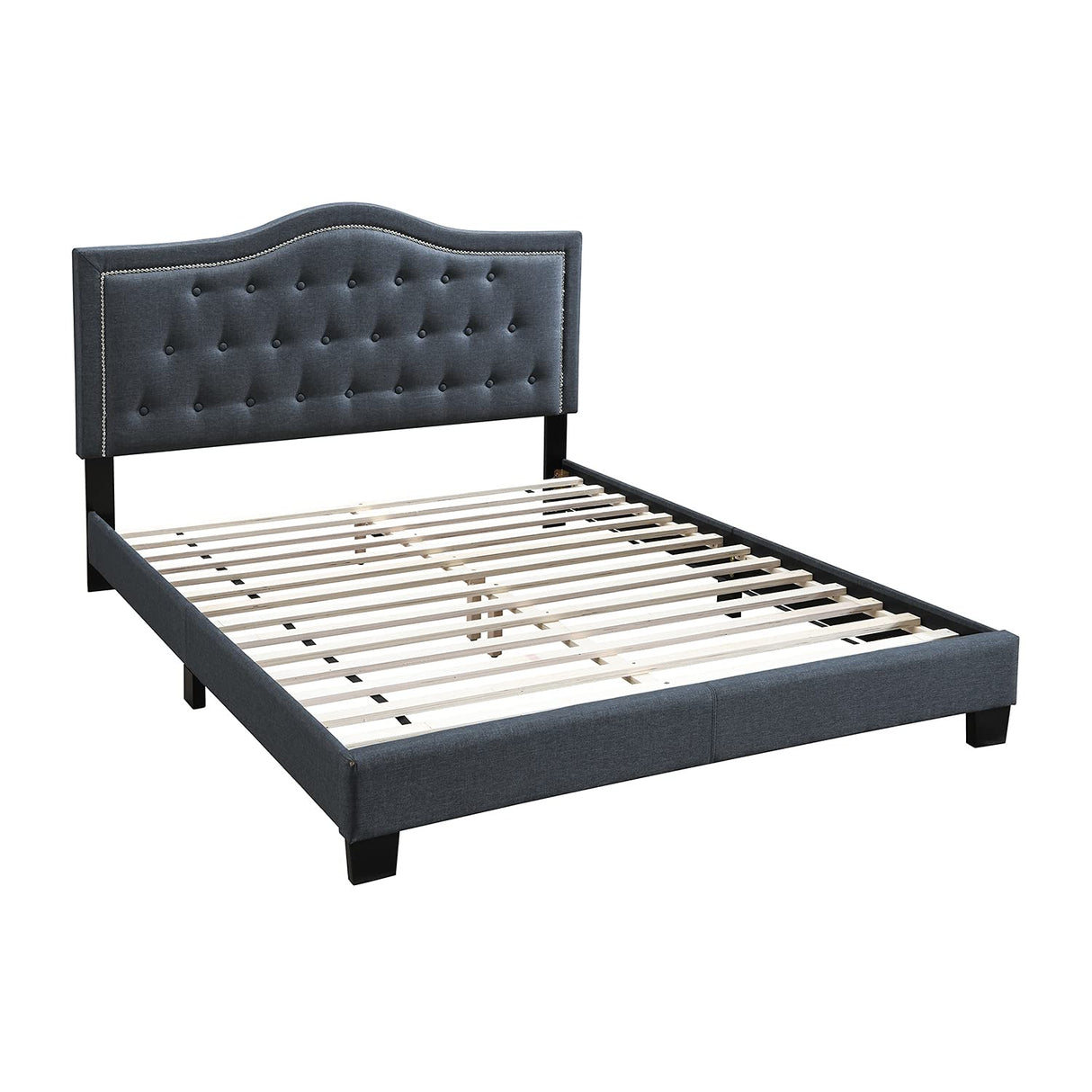 Twin Fabric Upholstered Bed, Charcoal