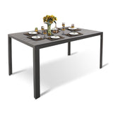 Outdoor Dining Table for 6, 55" x 31" Rectangular Patio Table